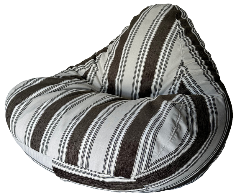 Striped Bean Bag In Brown and White