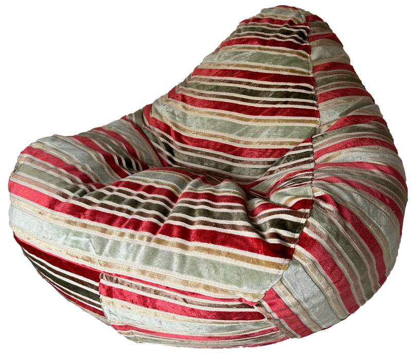 Warwick Jacquard Candy Stripe Bean Bag In Red Green and White