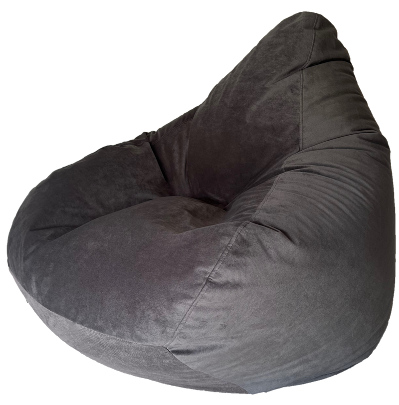 Warwick Royal Low Pile Velvet Bean Bag in Charcoal Grey