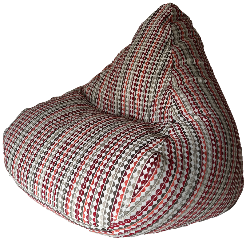 Warwick Jacquard Groovy Bean Bag In Red Orange and Grey