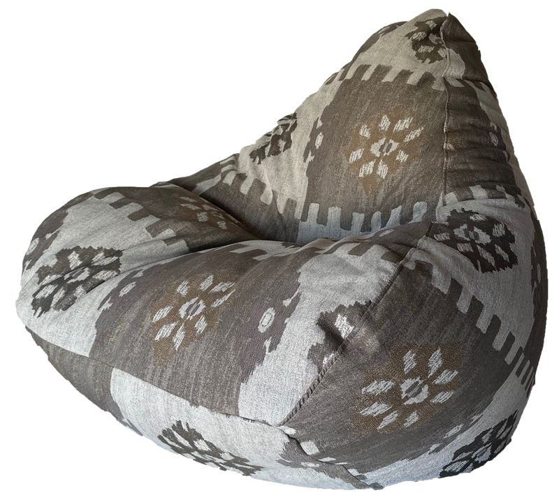 Warwick Jacquard Snowflake Bean Bag In White and Tan