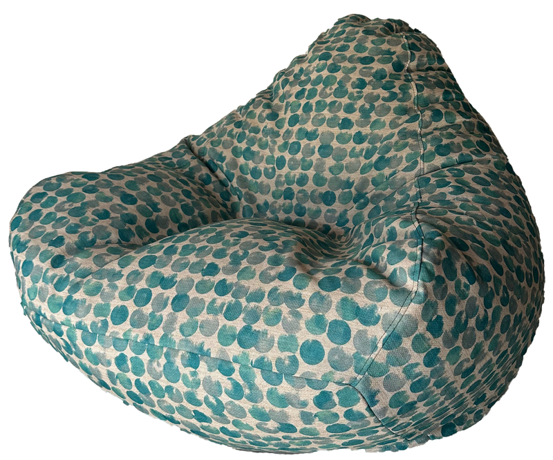 Warwick Peacock Linen Cotton Bean Bag In Blue