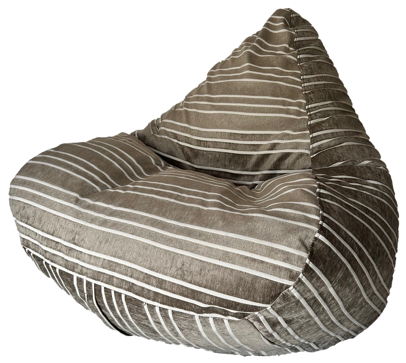 Warwick Jacquards Super Soft Bean Bag In Tan and White Stripe