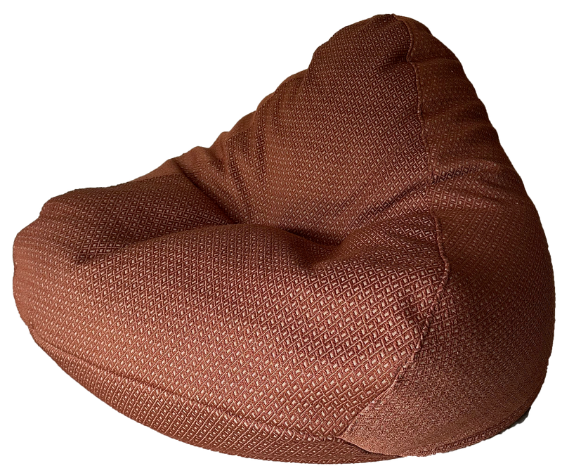 Warwick Jacquard Geometric Diamonds Bean Bag In Terracotta Orange