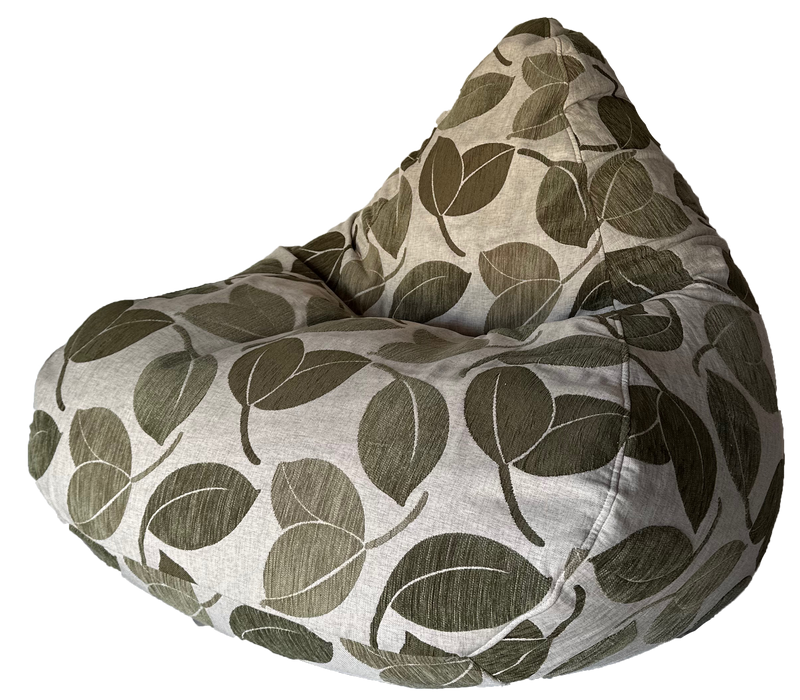 Floral Warwick Jacquard Bigleaf Botanical Bean Bag In Olive Green