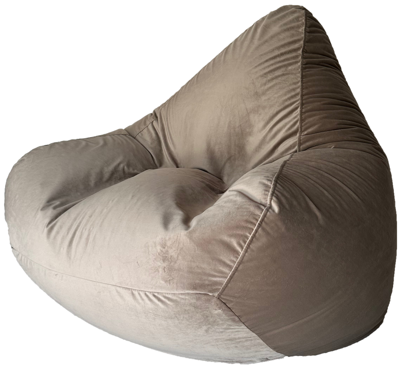 Warwick Crown Silky Velvet Bean Bag in Beige Tan