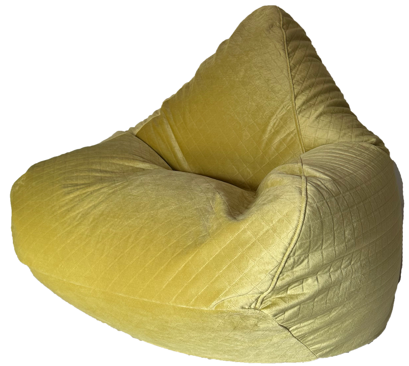 Warwick Quilted Bean Bag In Citrus Lemon Yellow