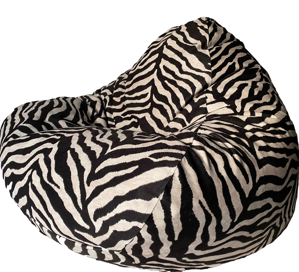 Zebra print bean online bag chair